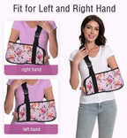Print Arm Sling for Broken Arm, Torn Rotator Cuff, Shoulder, Elbow, Wrist Injury Support Brace for Women (Purple Rose, One Size)