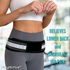 PlayActive Sacroiliac SI Joint Hip Belt - Lower Back Support Brace for Men and Women Braces Pain Pelvic Trochanter Sciatica Pelvis Lumbar Relief (XL-XXL)