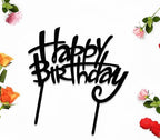 Happy Birthday Cake Topper, Black Acrylic Versatile Cake Topper for Birthday Party Decoration Ideas, Perfect Keepsake for your family and friends