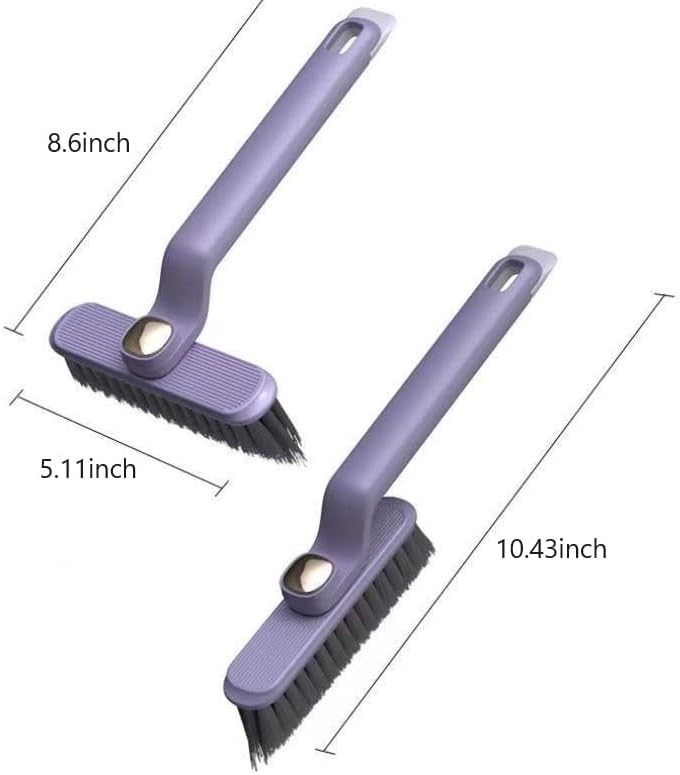 1 PCS Multi-Function Rotating Crevice Cleaning Brush, 360 Degree No Dead Corners Tool,Crevice Gap Cleaning Brush Tool with Hard Bristles for Bathroom, Kitchen, and Household Cleaning (Purple)