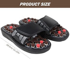 Acupressure Sandals Foot Massager Acupuncture Sandals Acupoint Stimulation Slippers Shoes Reflexology with Spring-Loaded Buttons & Adjustable Straps for Women Men, 42-43 Reflexology