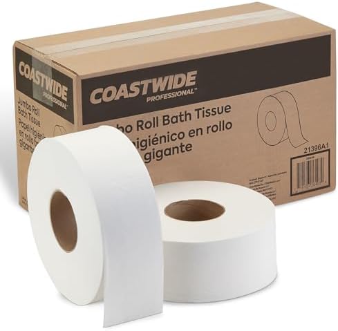 Coastwide Professional Recycled Jumbo Toilet Paper, 2-ply, White, 1000 ft./Roll, 6 Rolls/Case