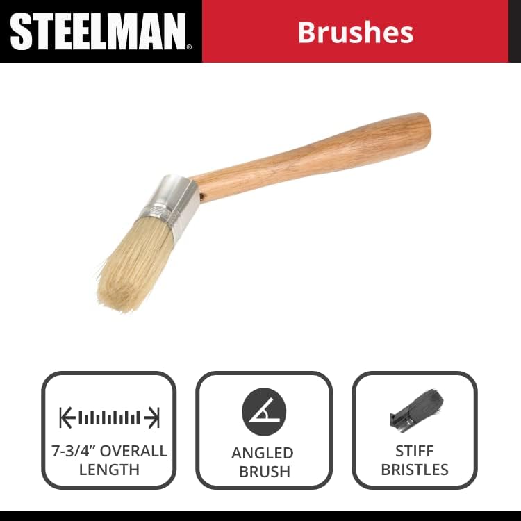 Steelman Euro Lube Angled Applicator Brush with Stiff Bristles for Paste-Style Tire Mounting Lubricants, Angled to Fit Between The Tire Bead and Rim (96517)