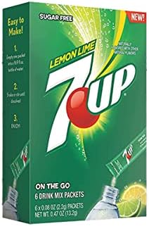 7UP Powdered Drink Mix 6 Boxes of 6 packets with 3 Boxes each of Lemon-Lime and Cherry flavor for Total 36 Sticks bundle packaged by D'Elite Box