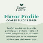 Simply Organic Coarse Ground Black Pepper, 2.47 Ounce Bottle, Coarsely Ground fo Fresh-Cracked Bite, Kosher