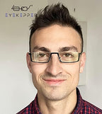 Eyekepper Computer Glasses,UV420 Protection Blue Light Filter,Half-rim Eyeglasses,Black