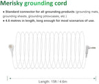 Grounding Cord, Earth Connected 15ft Grounding Wire, 100K ohm Grounding Cable for Grounding Mats,Pads,Sheets,Wristband,Blankets,Pillow Case