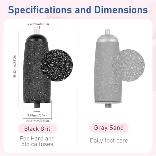 6 Pack Electric Foot Callus Remover Replacement Heads, Replacement Rollers for Pedicure Tools, Compatible with Most Electric Foot Files and Callus Removers (Pedicure Tool Not Included)