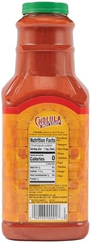 Cholula Original Hot Sauce, 64 fl oz - One 64 Fluid Ounce Bulk Container of Hot Sauce with Mexican Peppers and Signature Spice Blend, Perfect with Tacos, Eggs, Wings, Chicken and More