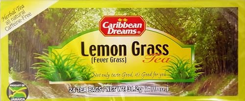 Caribbean Dreams Lemon (Fever) Grass Tea, 24 tea bags