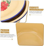 Vintage Enamel Basin with Lid Retro Hand-washing Bowl Multifunctional Enamel Container for Home Kitchen and Restaurant Use and Easy to Clean
