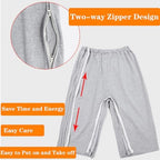 Unisex Fracture Pants,Bedridden Patient Clothing,Disability Clothing,Zippers Full Open Adult crotchless pants