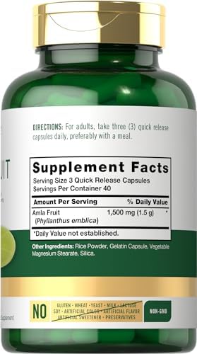 Carlyle Amla Capsules 1500mg | 120 Count | Amalaki Fruit | Herbal Extract Supplement | Non-GMO and Gluten Free