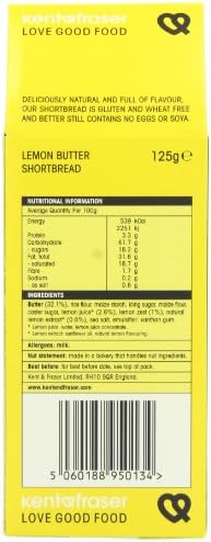 Kent and Fraser Lemon Butter Shortbread 125 g (Pack of 6)