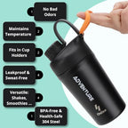 Ozizo 2 Pack Stainless Steel Protein Shaker Bottle, Insulated Shaker Cup for Protein Mixes (Blue (20oz) + Blue (20oz))
