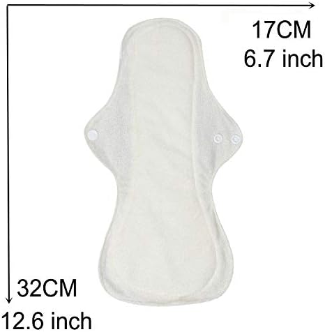 6pcs/Set Resuable Washable Incontinence Pads, Waterproof Organic Bamboo Resuable Menstrual Pads Sets, Including 5pcs Heavy Flow Cloth Mama Sanitary Napkins + 1pc Mini Wet Bag