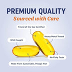 Triple Strength DHA Omega 3 Fish Oil 3600 mg | Over 2100mg Omega-3 Fatty Acids with 860mg of DHA | 1300mg EPA | Best Essential Fatty Acids | Premium Wild Caught & Burpless Fish Oil | 120 ct.
