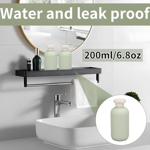 6.8oz Travel Shampoo and Conditioner Bottles,Refillable Squeeze Bottles with Flip Cap for Creams,Lotion,Shampoo,Conditioner(2 PCS)