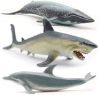 Gemini&Genius Whale Shark Animals Action Figure Toys for Kids (Dolphin, Tiger Shark, Whale Shark)