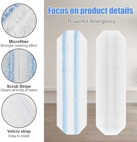 H2prO Mop Replacement Pads Compatible with OCedar H2prO Flat Mop System,Microfiber Mop Heads Replacements for OCedar H2prO Flat Mop,Machine Washable and Reusable for H2prO Refills, 2 Pack