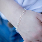 Hollow Love Heart Link Chain Bracelet Sterling Steel Bracelet for Women