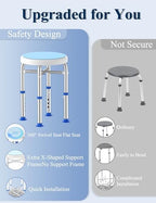 Swivel Shower Stool for Inside Shower, 360° Rotating Shower Seat with Heavy-Duty Support Up to 300lb, Adjustable & Non-Slip Chair for Senior Elderly Disabled Pregnant