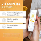 Vitamin D3 Spray 4000 IU (215 Servings) - High Absorption, Vegan, Supports Bone & Immune Health, Calcium Absorption - Daily Oral Vitamin D Spray
