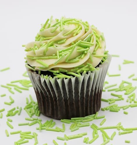 1 Pound Light Green Sprinkles BULK Jimmies - Edible Cake Cupcakes Dessert & Ice Cream Topping-Lime Green Sprinkles