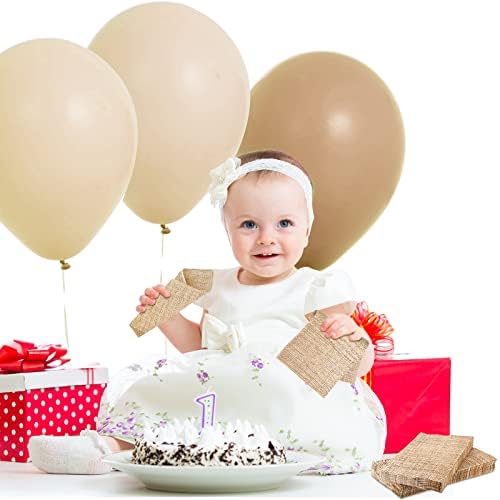 Glenmal 100 Pcs Burlap Paper Napkins 2 Ply Disposable Brown Burlap Cocktail Napkin for Dinner Wedding Party Birthday Bridal Anniversary Reception 13 x 16 Inches