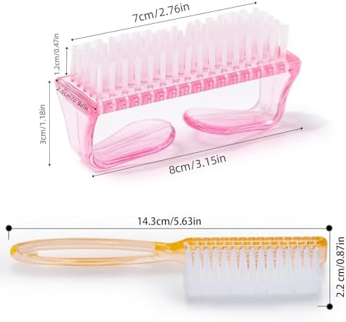 Handle Grip Nail Brush, Hand Fingernail Scrub Cleaning Brushes for Toes and Nails Cleaner, Pedicure Scrubbing tool kit for Men and Women 5 Pack (Multicolor)