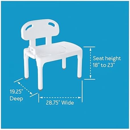 Carex Universal Tub Transfer Bench, Bath Seat with Backrest, Shower Chair for Elderly and Disabled, Transfer Bench & Shower Seat for Bathtub with Adjustable Legs, Converts to Right or Left Hand Entry
