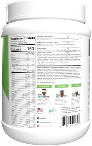 Lean1 Chocolate Mint flavor, 15 serving tub, fat burning meal replacement protein shake by Nutrition53