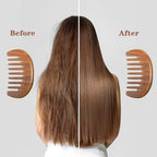 Wooden Wide Tooth Comb Pine Wood Scalp Massage Detangling Wooden Hair Comb for Women and Men