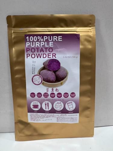Plant Gift 100% Pure Purple Potato Powder 紫薯粉 Natural Meal Powder, Great Flavor for Drinks, Smoothie, Yogurt, cookies, cakes and Beverages, Non-GMO Powder - No Filler, No additives 100G/3.25oz