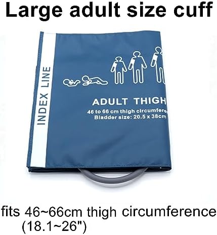 Universal NIBP Cuff for Adult Thigh 46-66 cm, Single Tube Reusable PU Replacement Blood Pressure Cuff, No Connector