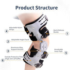 OA Unloader Hinged Knee Brace Support for Osteoarthritis, Rheumatoid Arthritis, Joint Pain | One Size Knee Brace with side stabilizers, Adjustable knee hinged brace (Grey, Left)