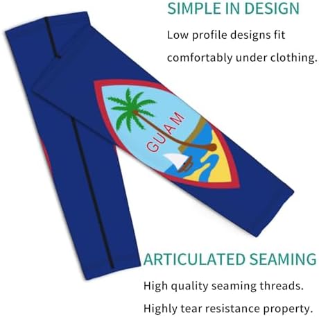 CUTEDWARF Flag Of Guam Sun Protection Arm Long Sleeve Protector Unisex Outdoor Sports Protective Sleeve Guard