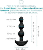 b-Vibe Triplet Anal Beads - Vibrating Silicone Remote Control Anal Plug, Sex Toys for Adults - Black
