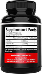 L Arginine L Citrulline Supplement 3000mg (240 Capsules) Nitric Oxide Pills for Men - Stamina, Endurance, Performance for Workouts - NO Supplements for Men - Gluten Free, Non-GMO, Vegan Capsules