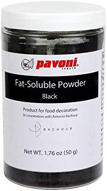 Pavoni Antonio Bachour Fat Soluble Powder Food Color 50 Grams Black