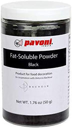 Pavoni Antonio Bachour Fat Soluble Powder Food Color 50 Grams Black