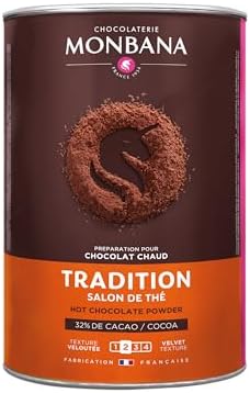 MONBANA - TRADITION SALON DE THE CHOCOLAT EN POUDRE 32% CACAO BOITE 1KG
