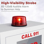 Steel AED Cabinet Kit | Wall Mount Box with Alarm & Strobe Light | Turnkey Solution Includes 3D Sign, Inspection Tags & Security Seals | Universal Fit (16" H x 14" W x 8" D)