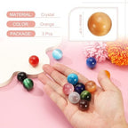 uxcell 3 Pcs Crystal Sphere, 20mm Natural Gemstone Sphere Mini Natural Quartz Ball Collection Polished Hand Carved Crystal Ball Bulk for Living Room Bedroom Garden Office, Orange