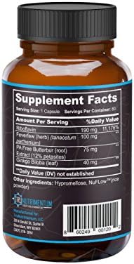 TruMigraine Relief & Prevention | All Natural Migraine Supplements for Headache Relief | Ingredients: Riboflavin, Feverfew, Paraben Free Butterbur, & Ginkgo Biloba | 60 Veggie Capsules,