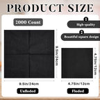 Fulmoon 2000 Pack Cocktail Beverage Napkins Bulk - 2 Ply 9.5''x9.5''Disposable Paper Napkins, Elegant for Wedding Bar Party Birthday Dinner Lunch Holiday Restaurant Event(Black,2000 Count)