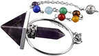 TUMBEELLUWA Healing Crystal Quartz 7 Chakra Pendulum Dowsing Gemstone Divination Reiki Stone
