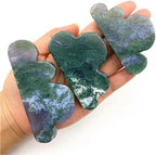 KatLin Natural Stone Natural Moss Agate Cloud Crystal Mineral Crafts Room Home Decoration Gift(Size:70-90mm)