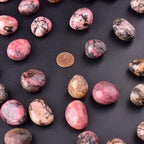 Polished Stone Set Rhodonite Crystals, 0.8" Handpicked Tumbled Gemstones Rocks, Pebbles for Reiki, Chakra, Healing, Home Decor
