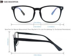Black Reading Glasses for Women Men Blue Light Blocking Square Computer Readers +2.25 Blue Ray Magnifying Cheater Glasses 4 Pack Anti Glare Reduce Eyestrain Protect Eyes